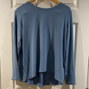 Athleta Blue With Ease Long Sleeve Crew Neck Top - Size Small Petite